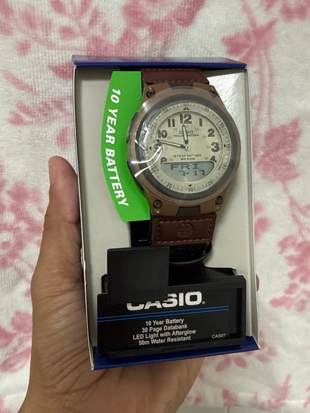 Casio Men's Brown Dial and Leather Strap Watch